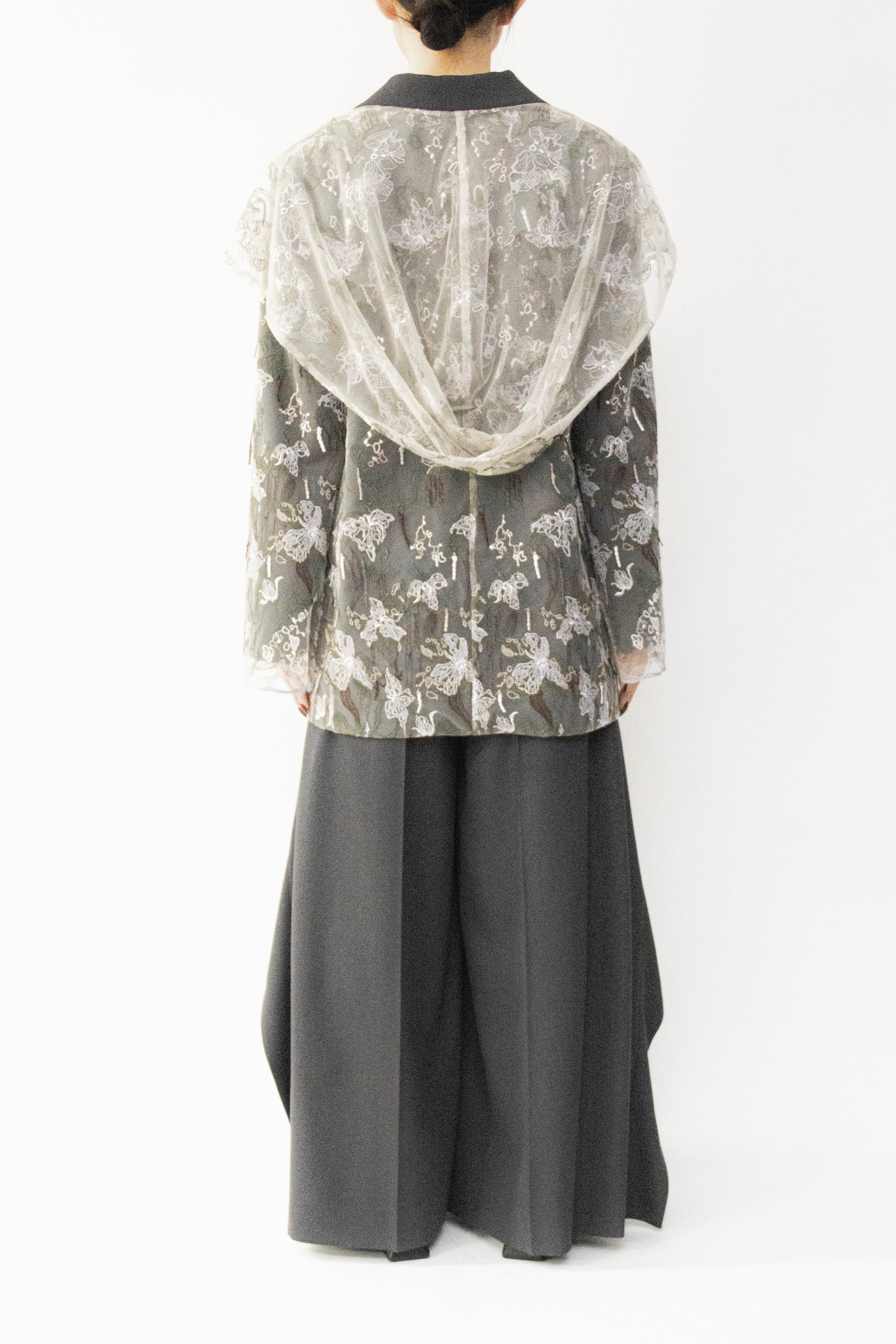 MURRAL Tears flower lace jacket (Gray)