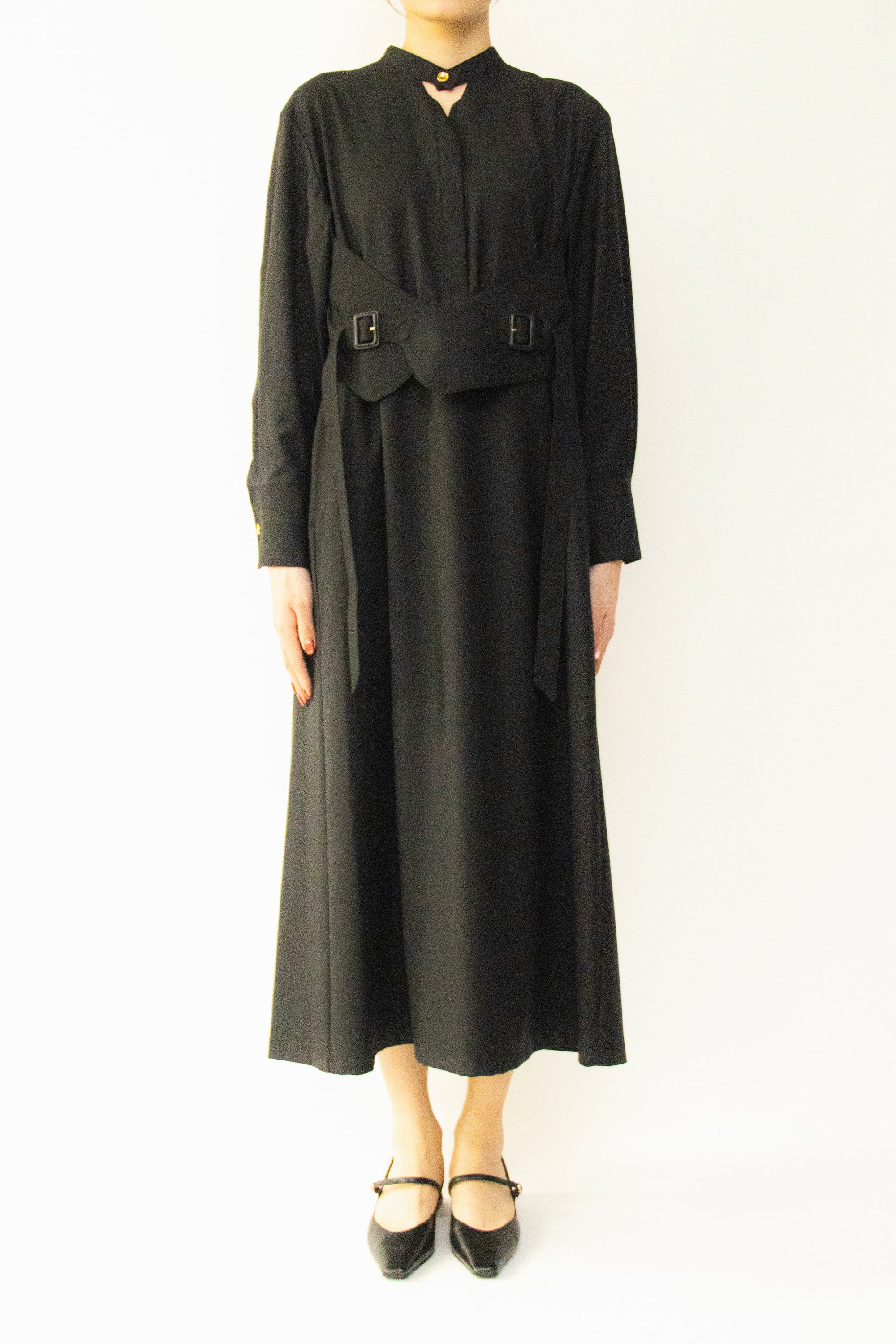 MURRAL Cape belt dress (Beige)