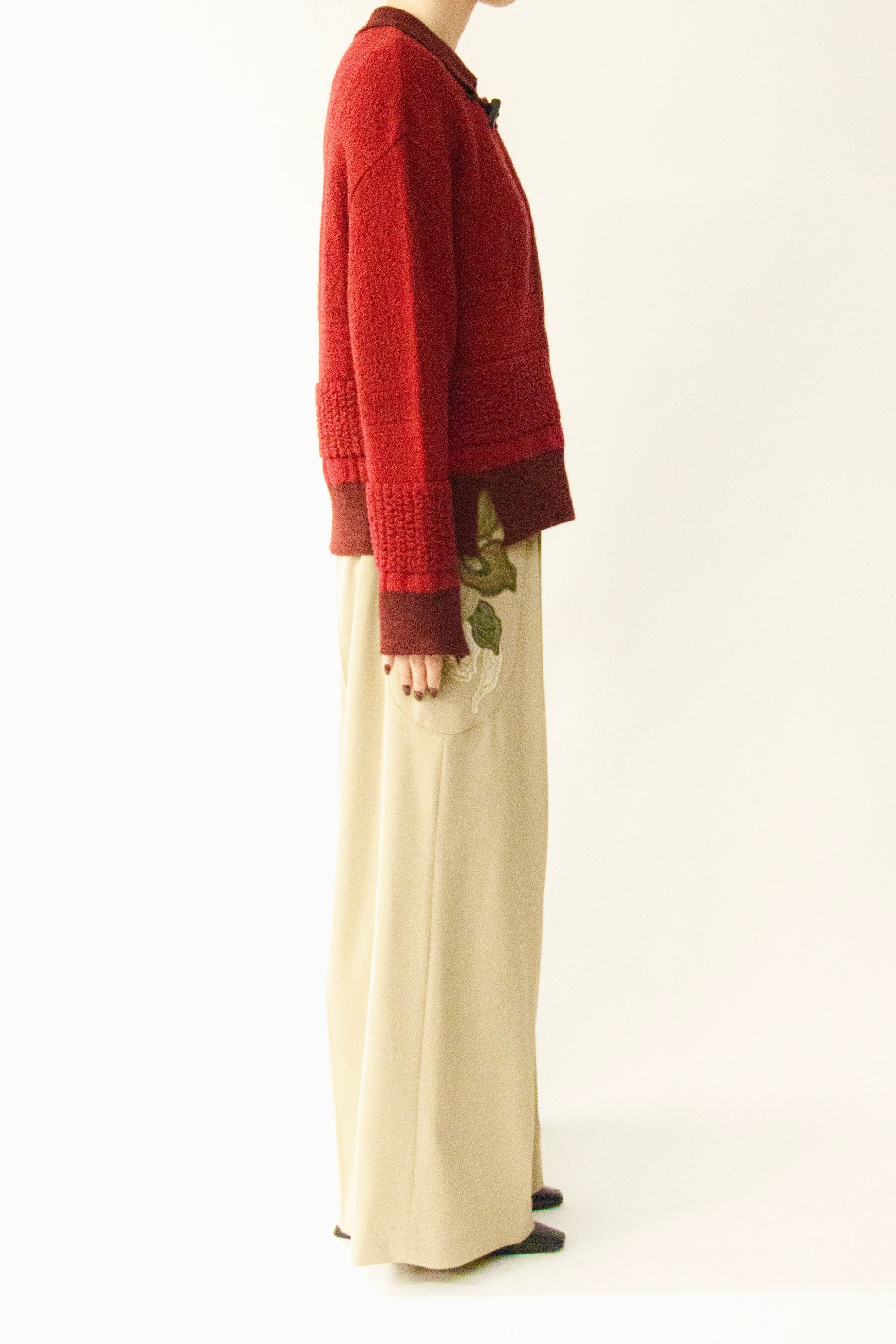 MURRAL Trillium embroidered knit shirt cardigan (Ivory)