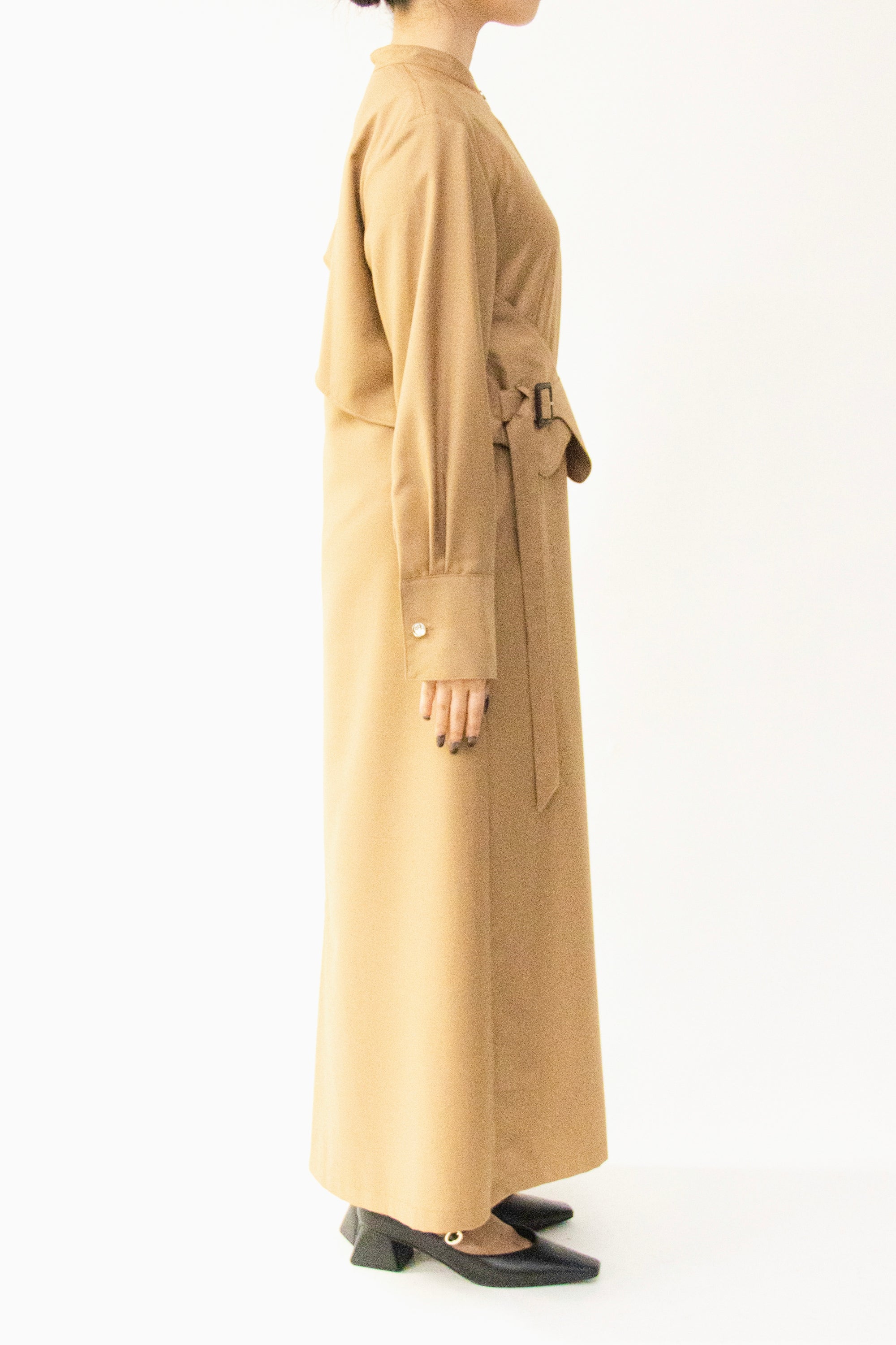 MURRAL Cape belt dress (Beige)