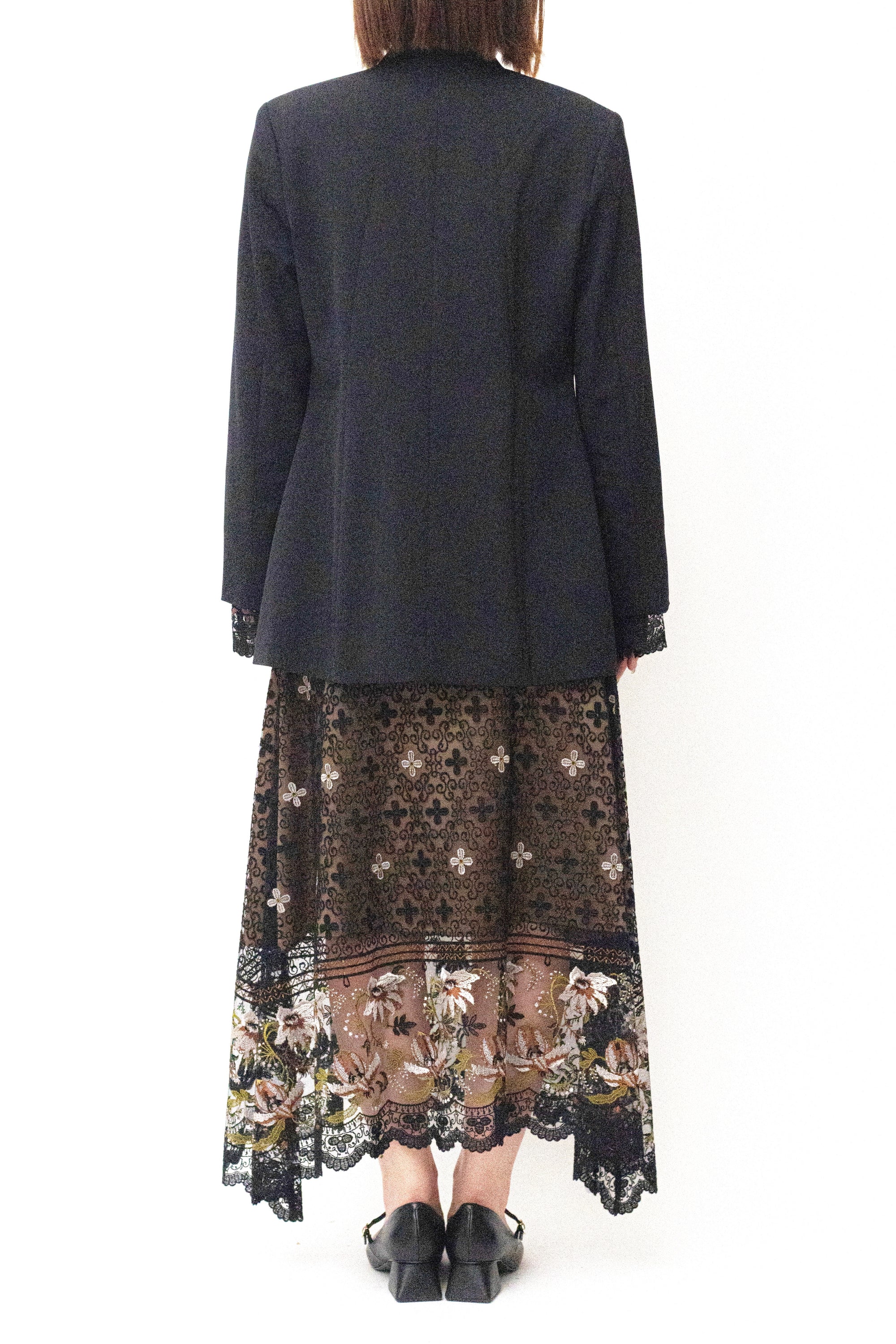 MURRAL Slit sleeve lace jacket (Navy)