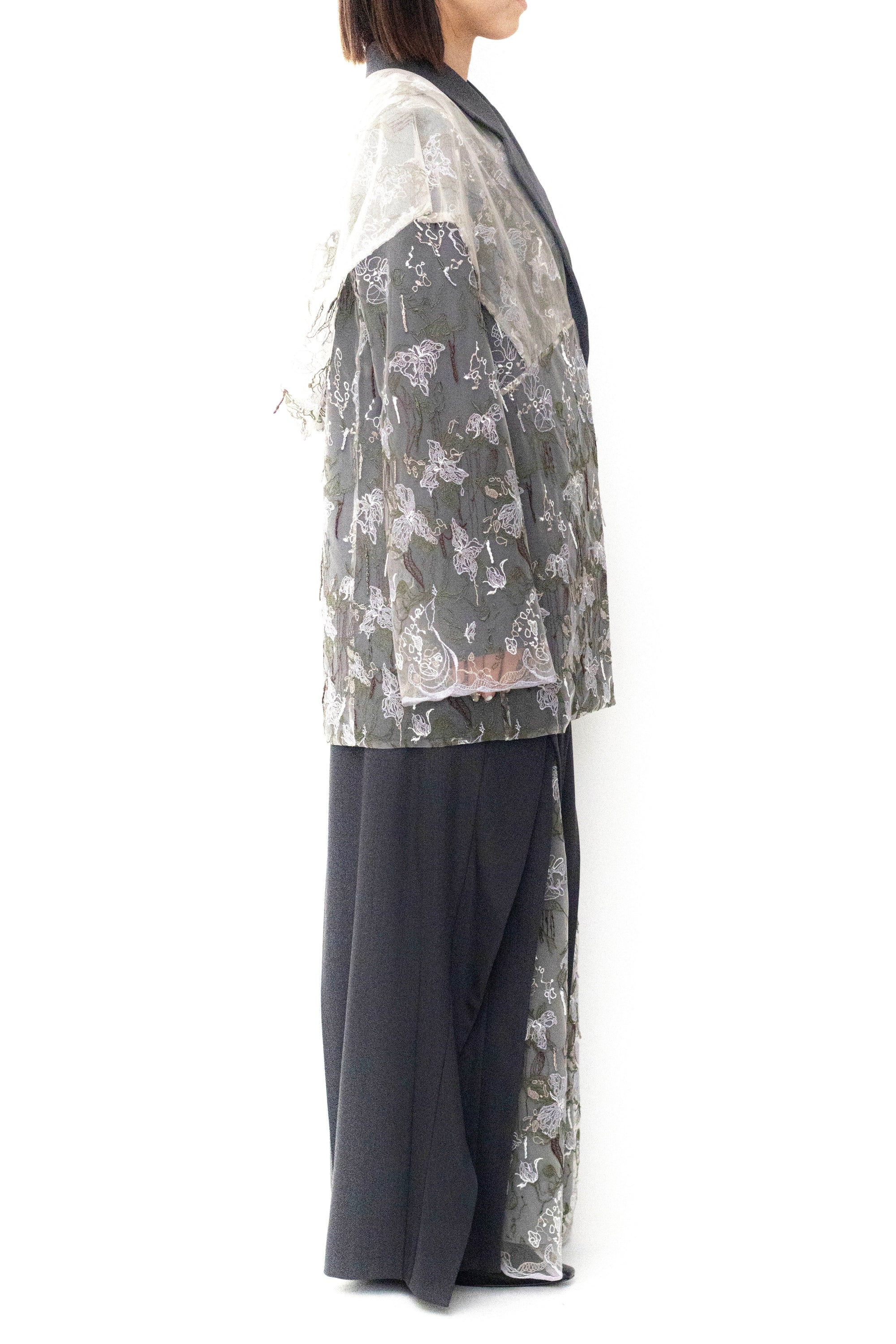 MURRAL Tears flower lace jacket (Gray)