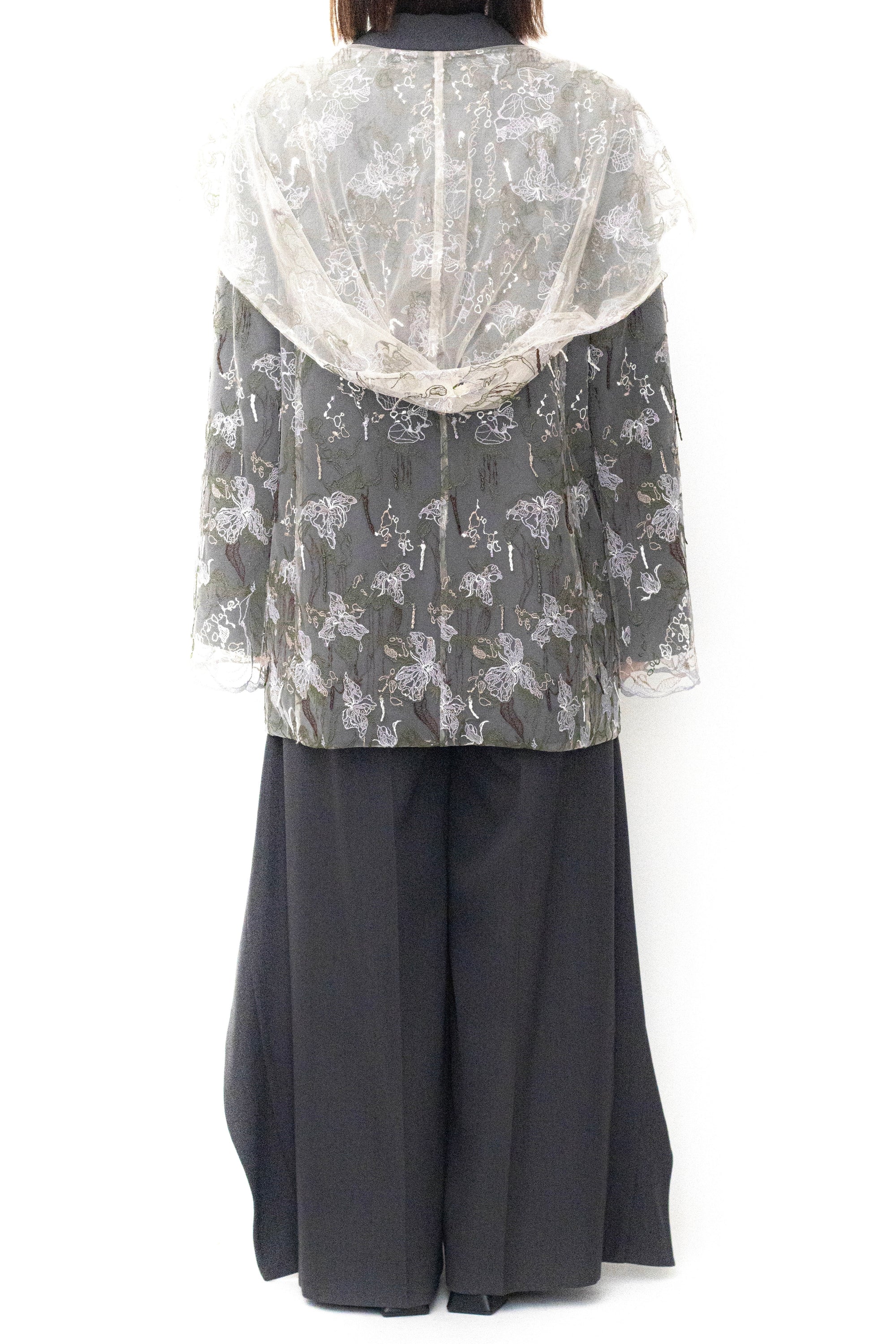 MURRAL Tears flower lace jacket (Gray)