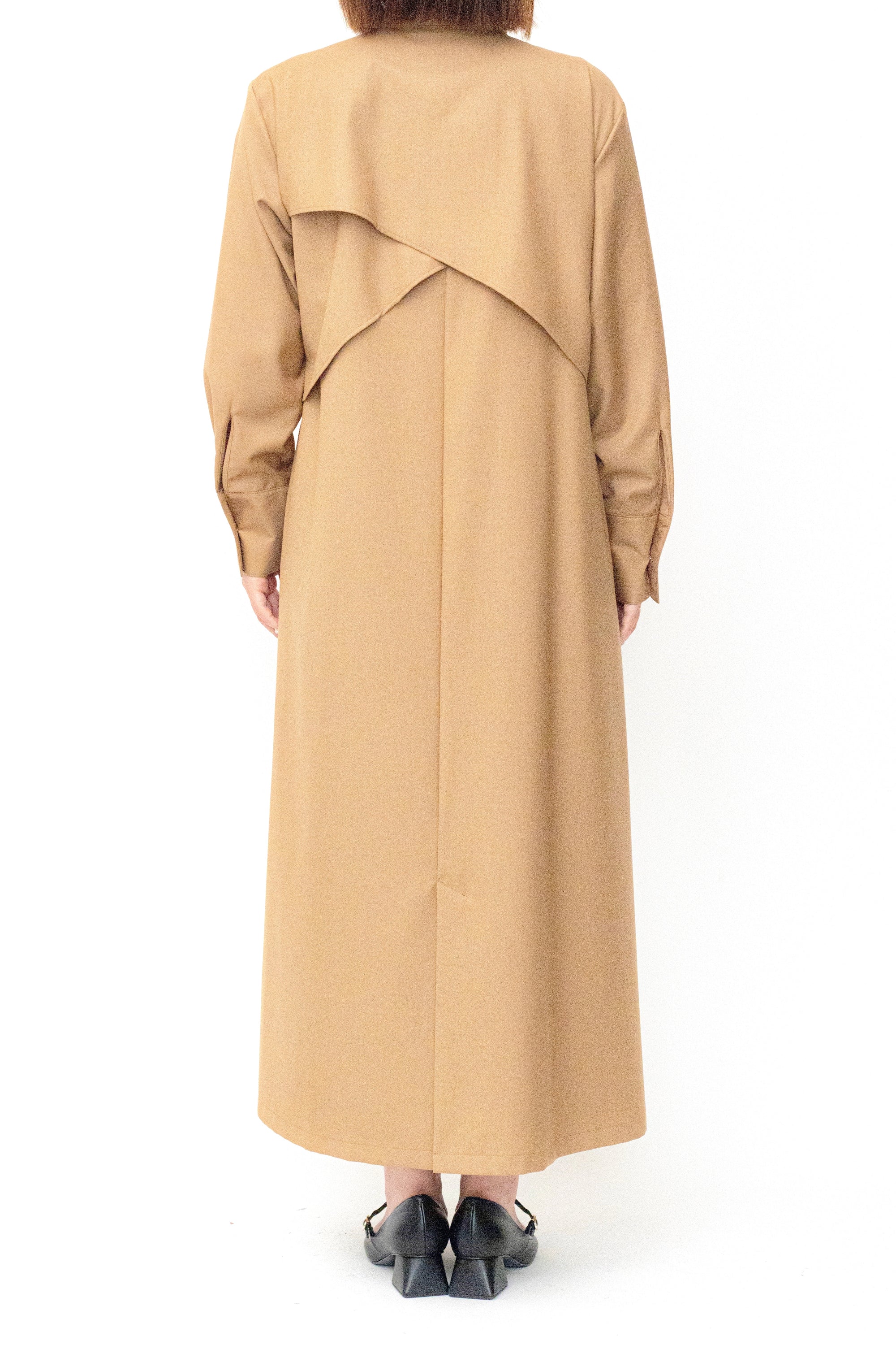 MURRAL Cape belt dress (Beige)