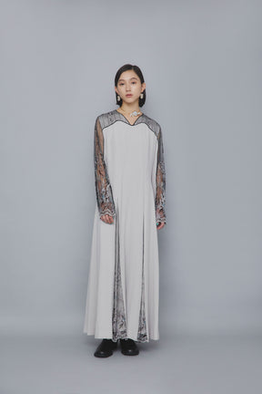 Petal lace dress (Ice gray)