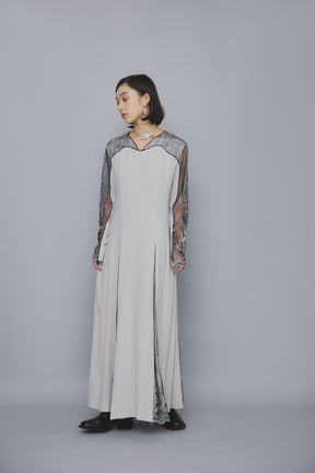 Petal lace dress (Ice gray)