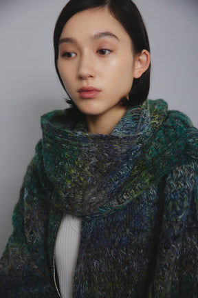 定価33000MURRAL マフラー　Hazy knit Scarf (Green)