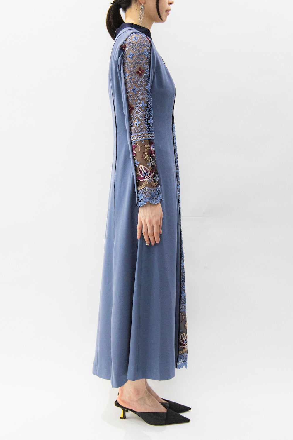 MURRAL Framed flower lace dress (Blue)