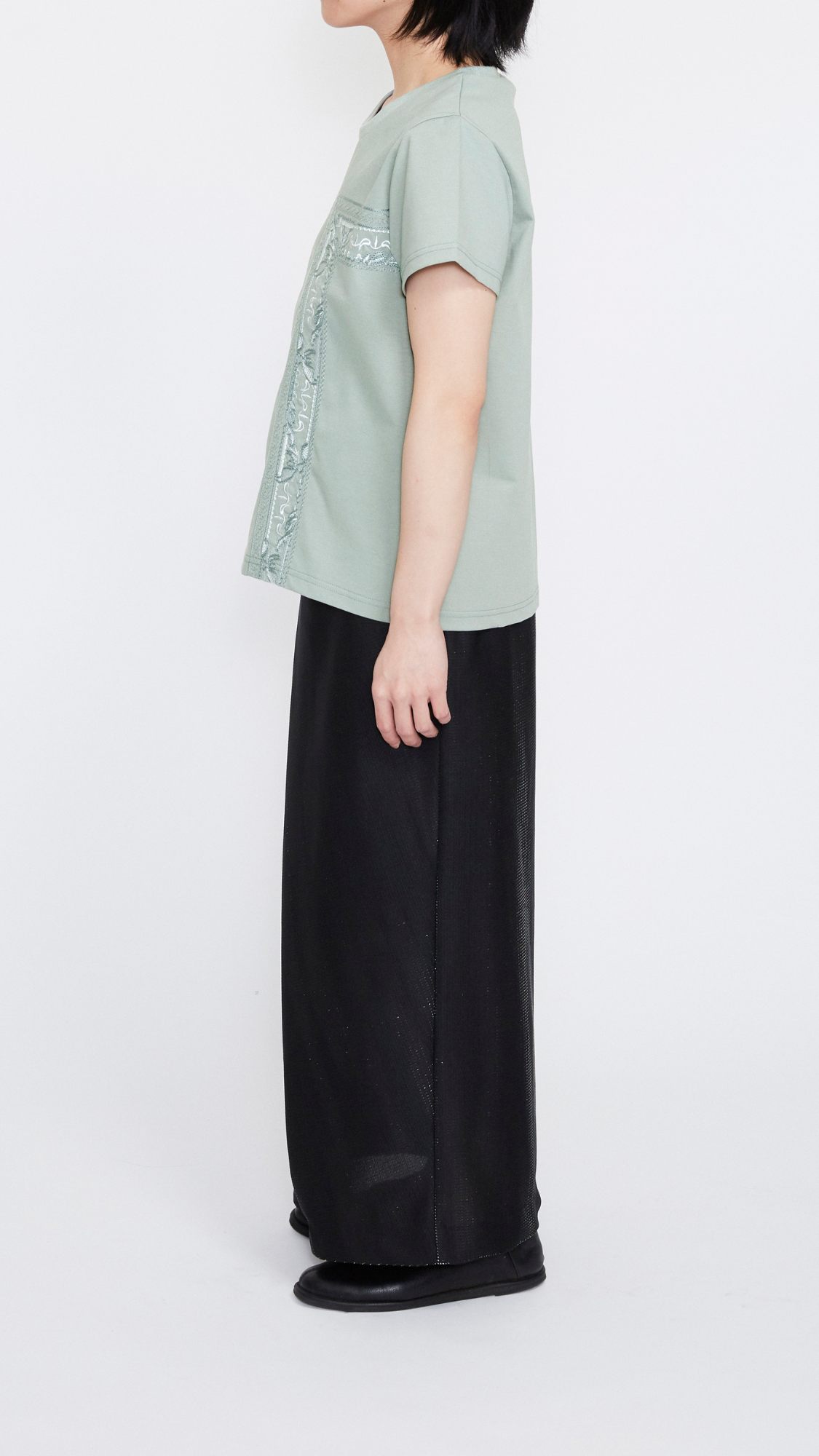 MURRAL Framed embroidered jersey tops (Black)