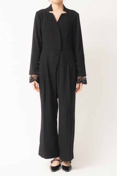 MURRAL Slit sleeve lace jumpsuit (Blue)