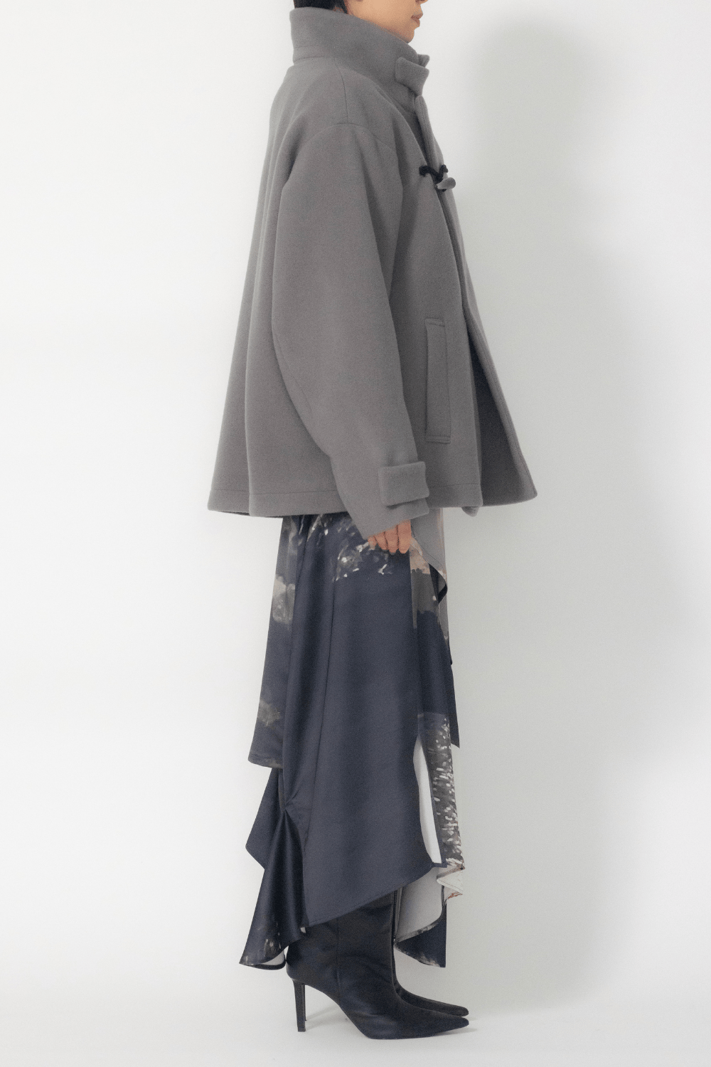 MURRAL Trillium embroidered wool coat (Gray)