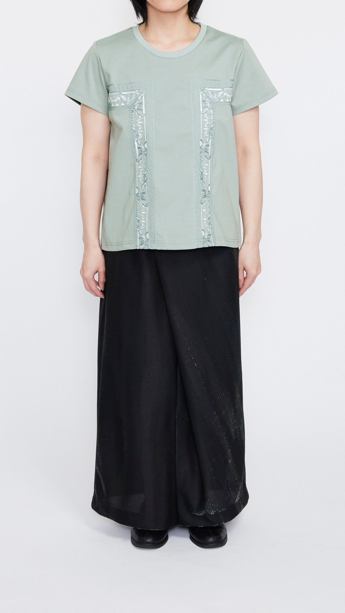 MURRAL Framed embroidered jersey tops (Black)