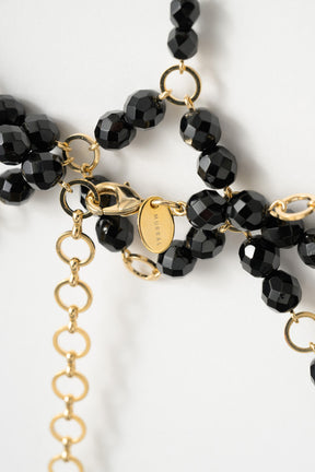 Petal collar lace dress set (Black)