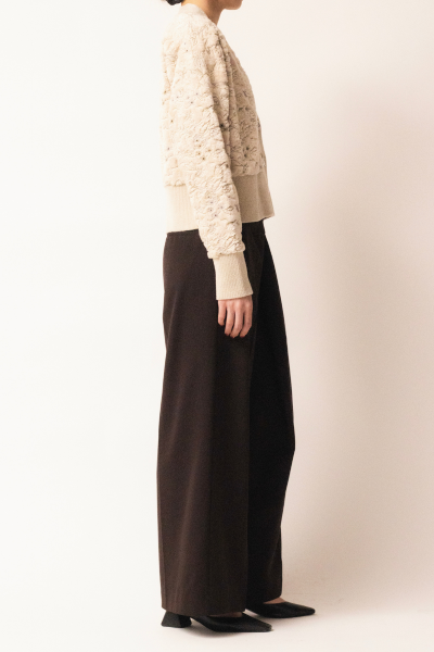 MURRAL Camouflage embroidered knit cardigan (Ivory)