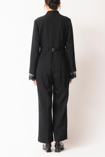 MURRAL Slit sleeve lace jumpsuit (Blue)