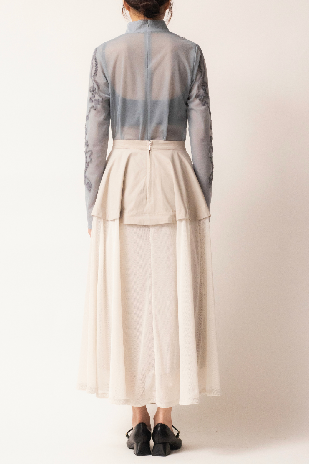 MURRAL Military layered flare skirt (Black)