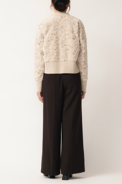 MURRAL Camouflage embroidered knit cardigan (Ivory)