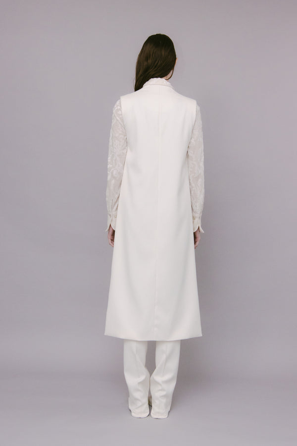 MURRAL Monochrome long gilet (White)