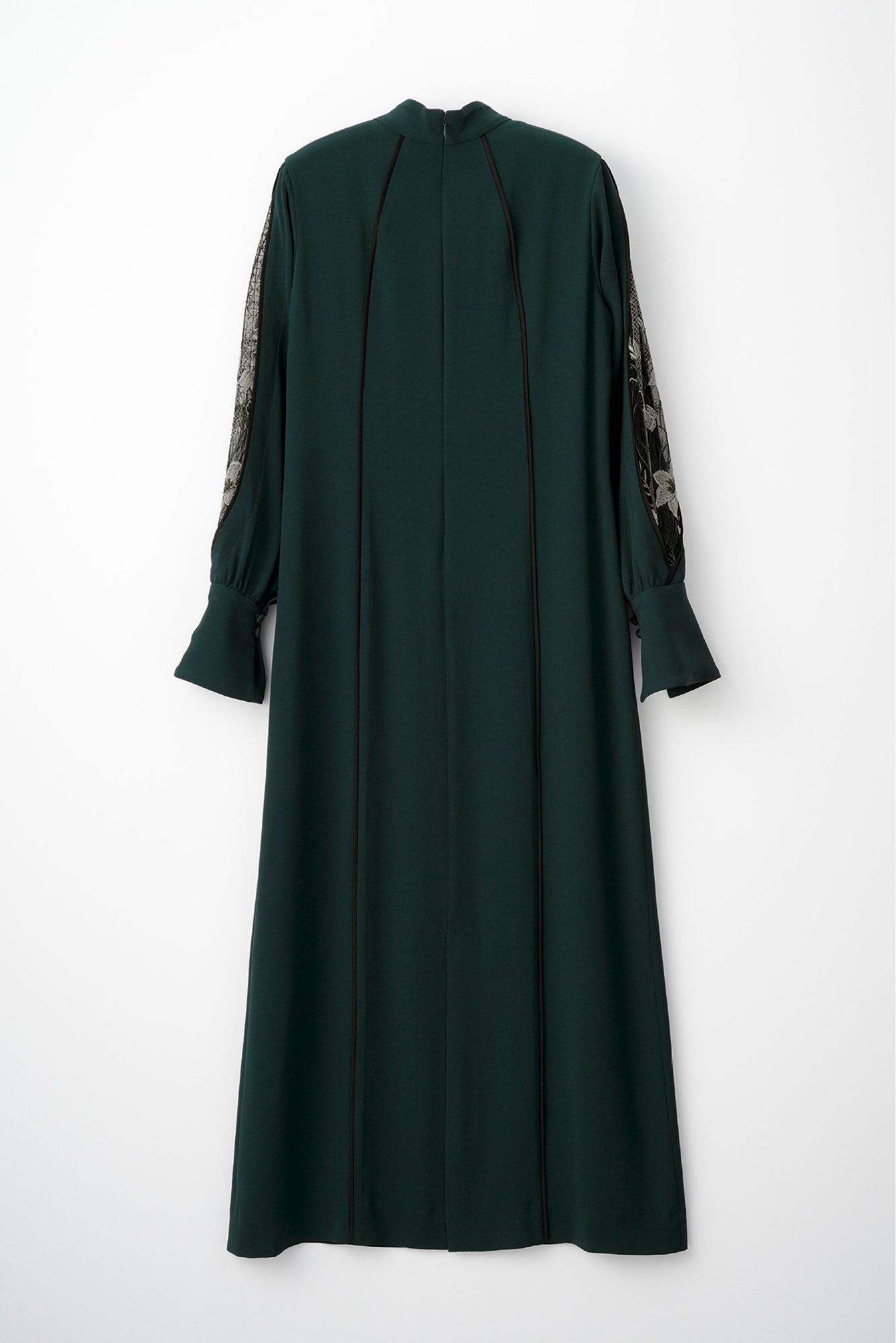 Petal sleeve lace dress set (Green)