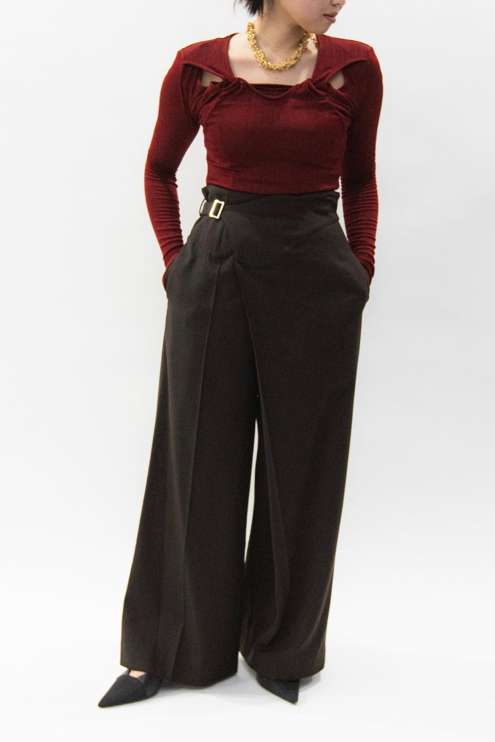 MURRAL Gurkha asymmetry slacks (Brown)