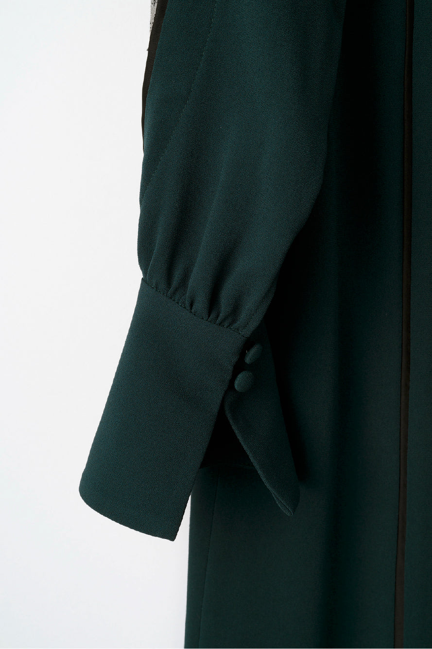 Petal sleeve lace dress set (Green)