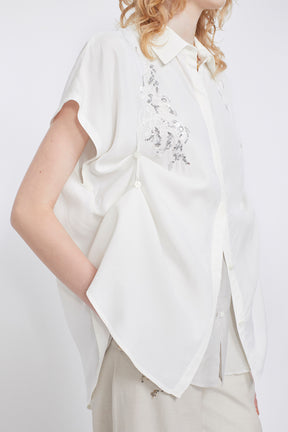 Veil embroidered shirt (White)
