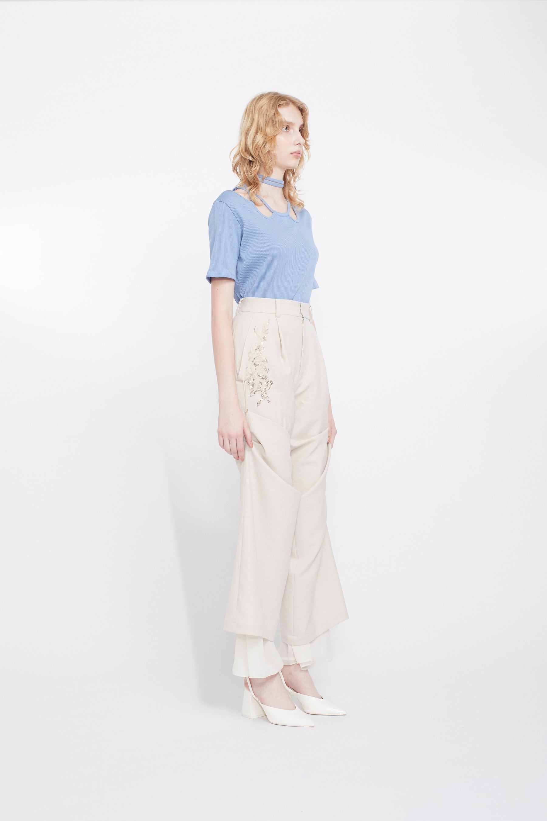 Ivy halfsleeve tops (Light blue)