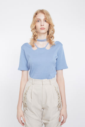 Ivy halfsleeve tops (Light blue)