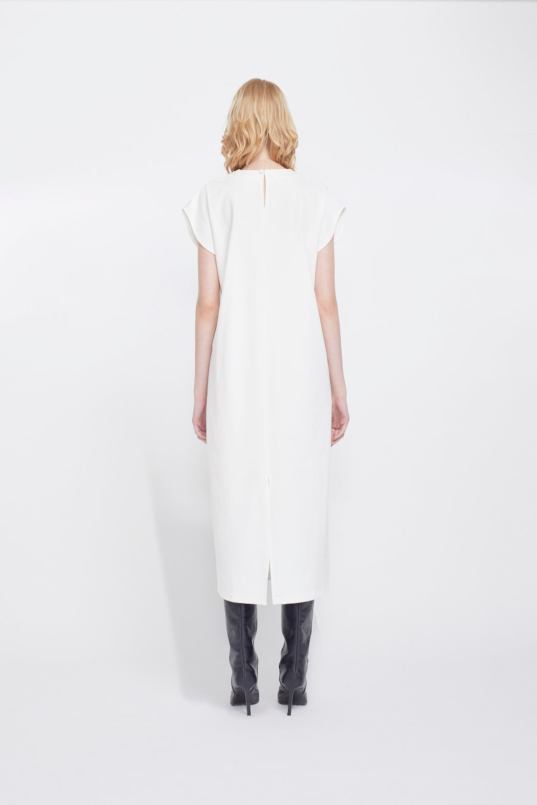 Flutter patchwork embroidered dress (White)