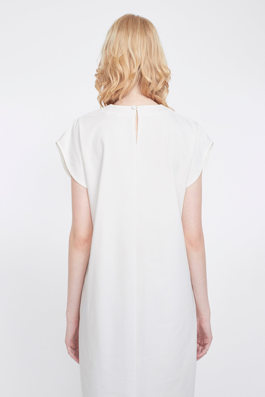 Flutter patchwork embroidered dress (White)
