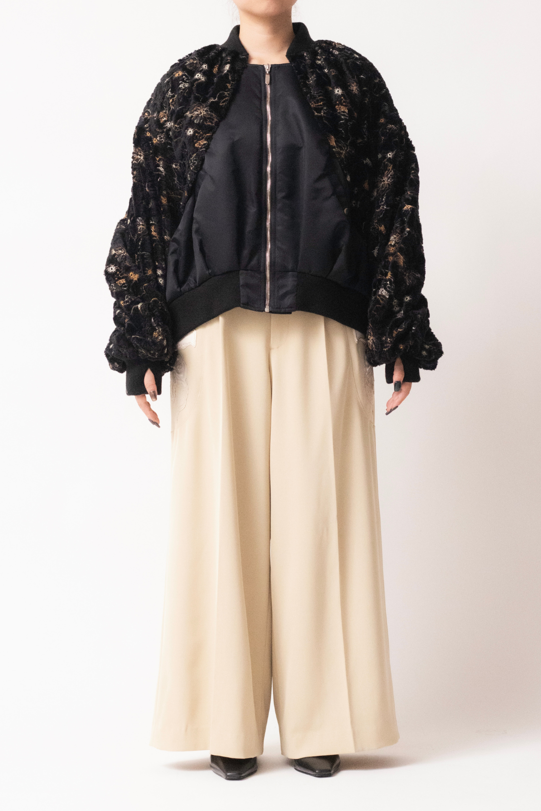 MURRAL Camouflage embroidered military blouson (Ivory)