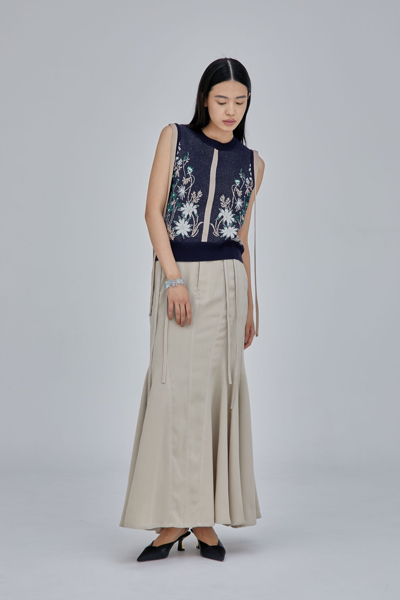 Umbrella mermaid skirt (Beige)