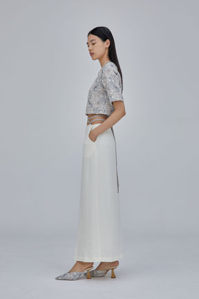 String slit skirt (White)