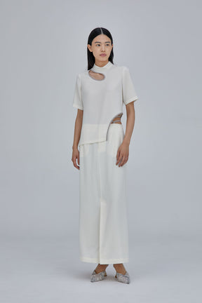 String slit skirt (White)