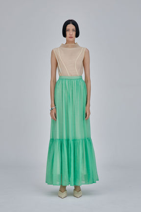 Fluffy jacquard skirt (Light green)