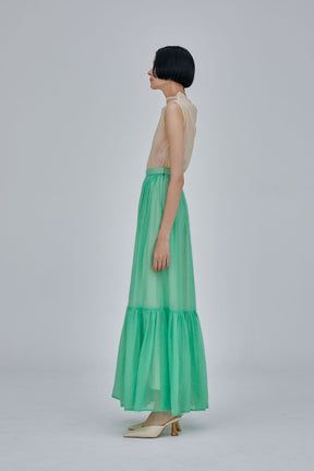 Fluffy jacquard skirt (Light green)