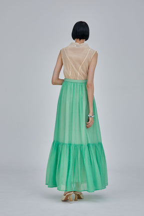 Fluffy jacquard skirt (Light green)