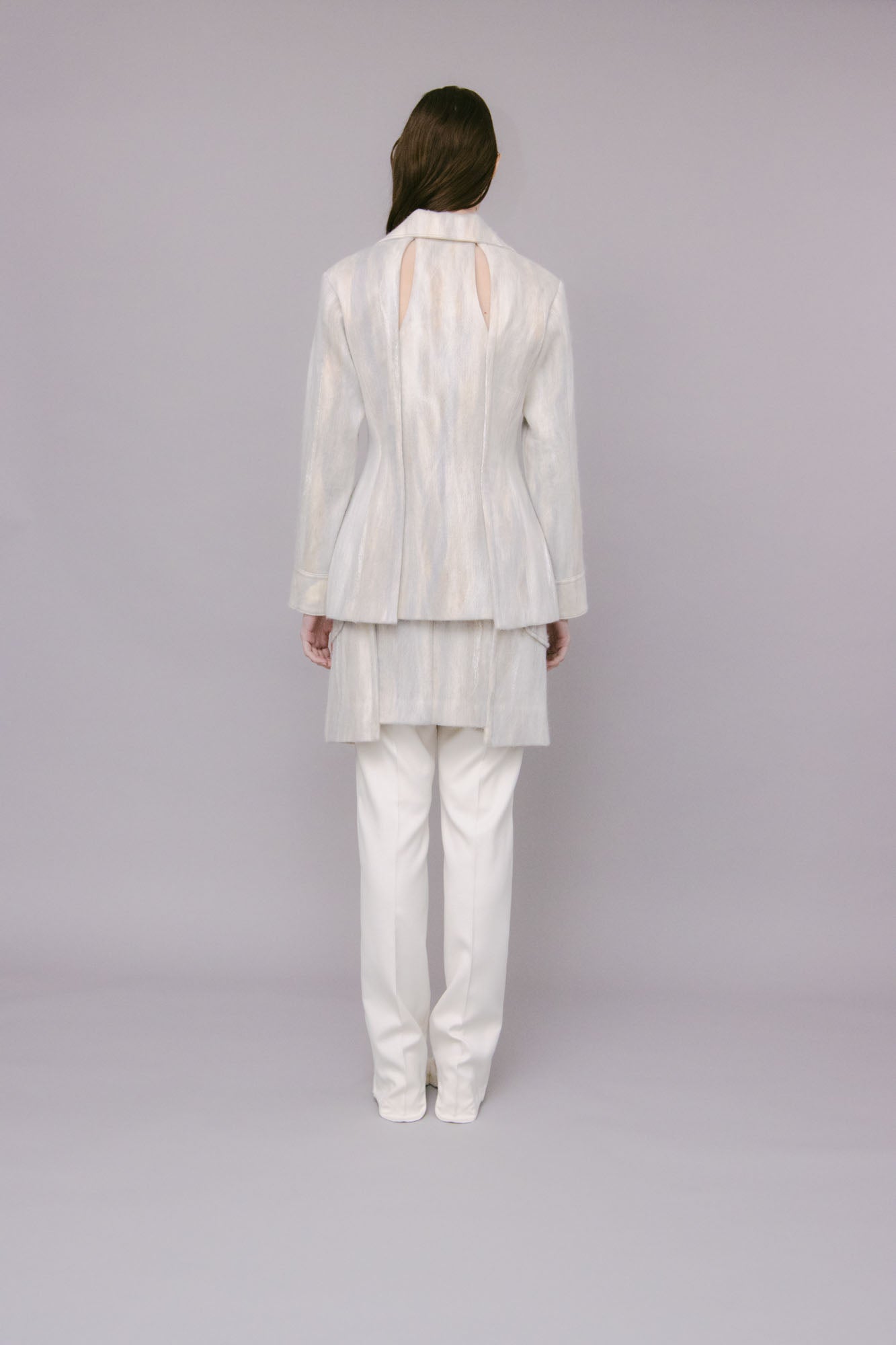 Snow cover needle punch jacket (White)