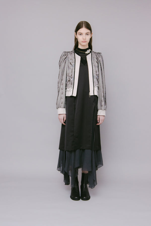 MURRAL Petal lace zipped jacket (Gray)
