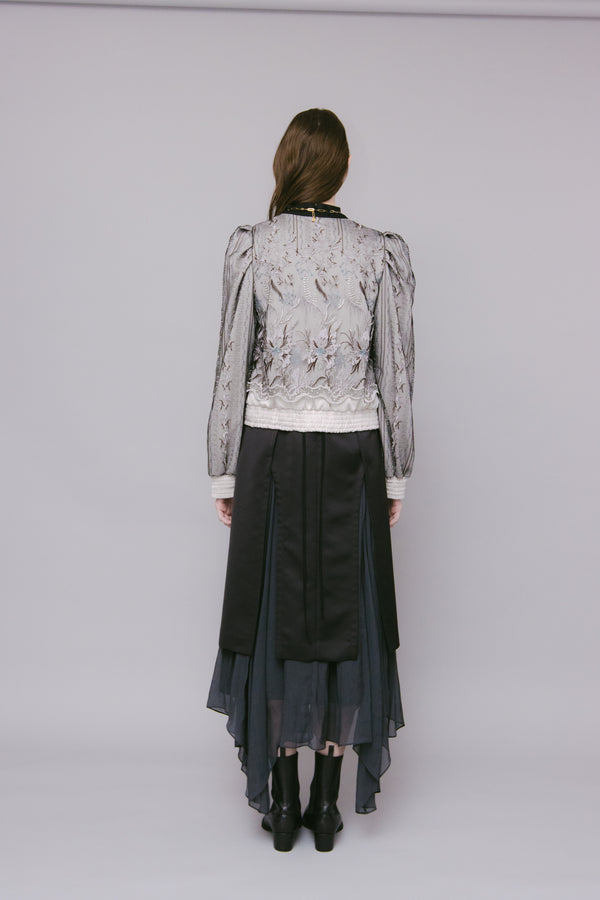 MURRAL Petal lace zipped jacket (Gray)