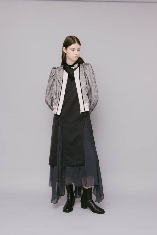 MURRAL Petal lace zipped jacket (Gray)