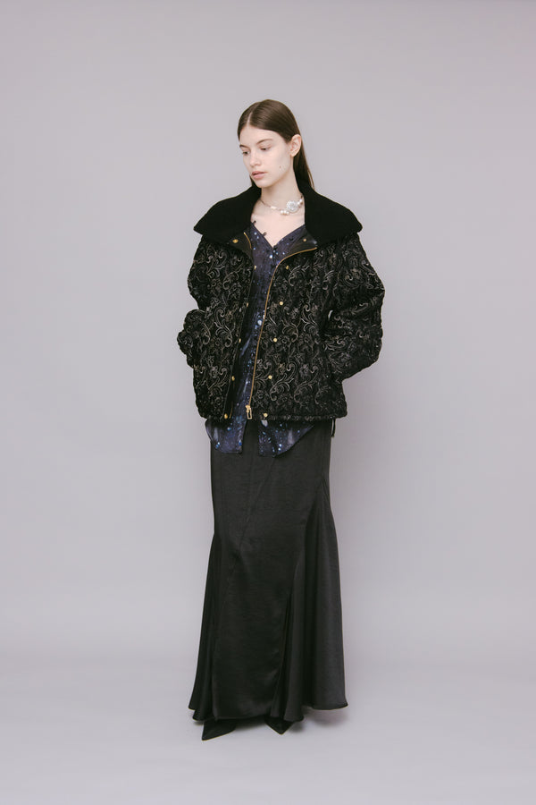 MURRAL Ice flower embroidery jacket (Black)