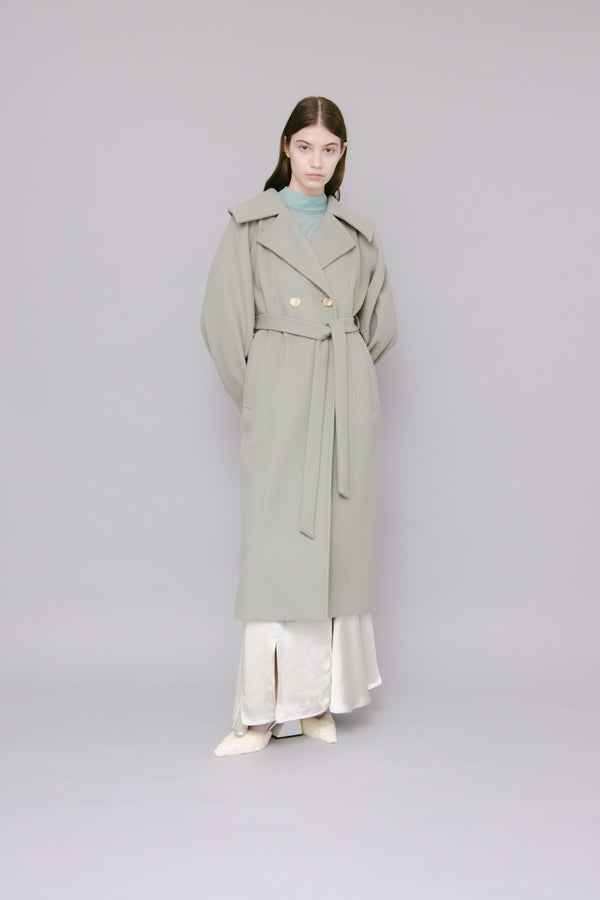 MURRAL Curvy wool coat (Green)