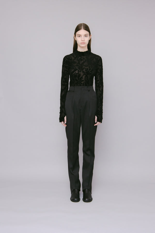MURRAL Snowflake jacquard velor top (Black)