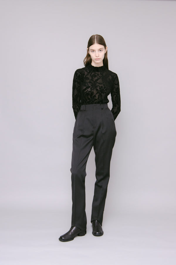 MURRAL Snowflake jacquard velor top (Black)