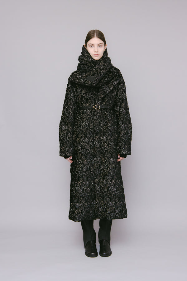 MURRAL Ice flower embroidery coat (Black)