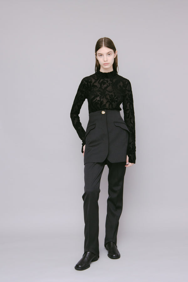 MURRAL Monochrome wrapped skirt (Black)