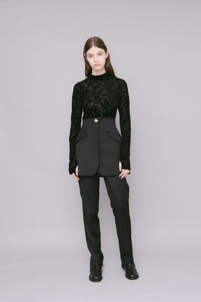 Monochrome wrapped skirt (Black)