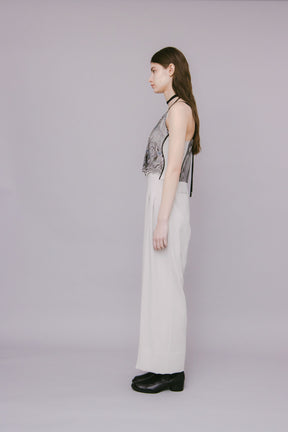 Petal lace overalls (Ice gray)