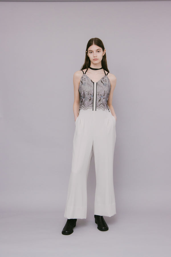 MURRAL Petal lace overalls (Ice gray)